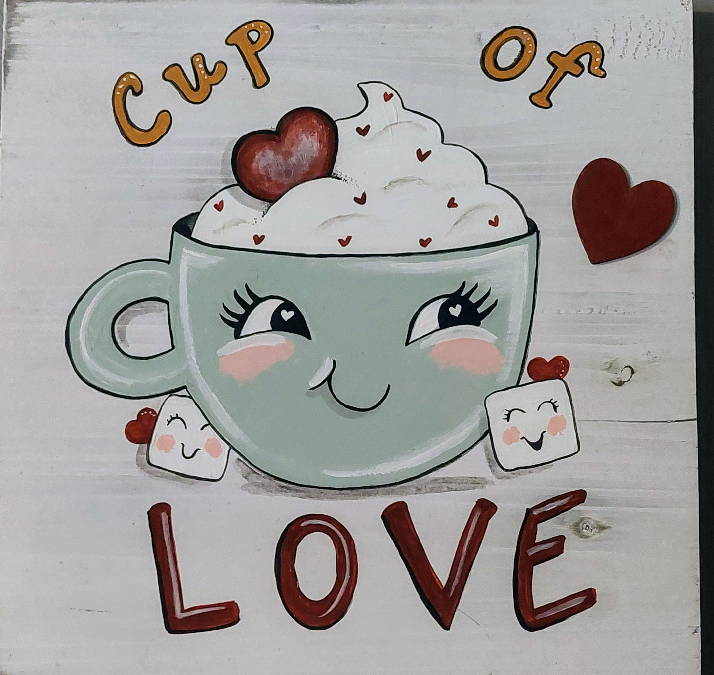 Cup of Love Wall Art Decor, ORIGINAL, Hot Cocoa