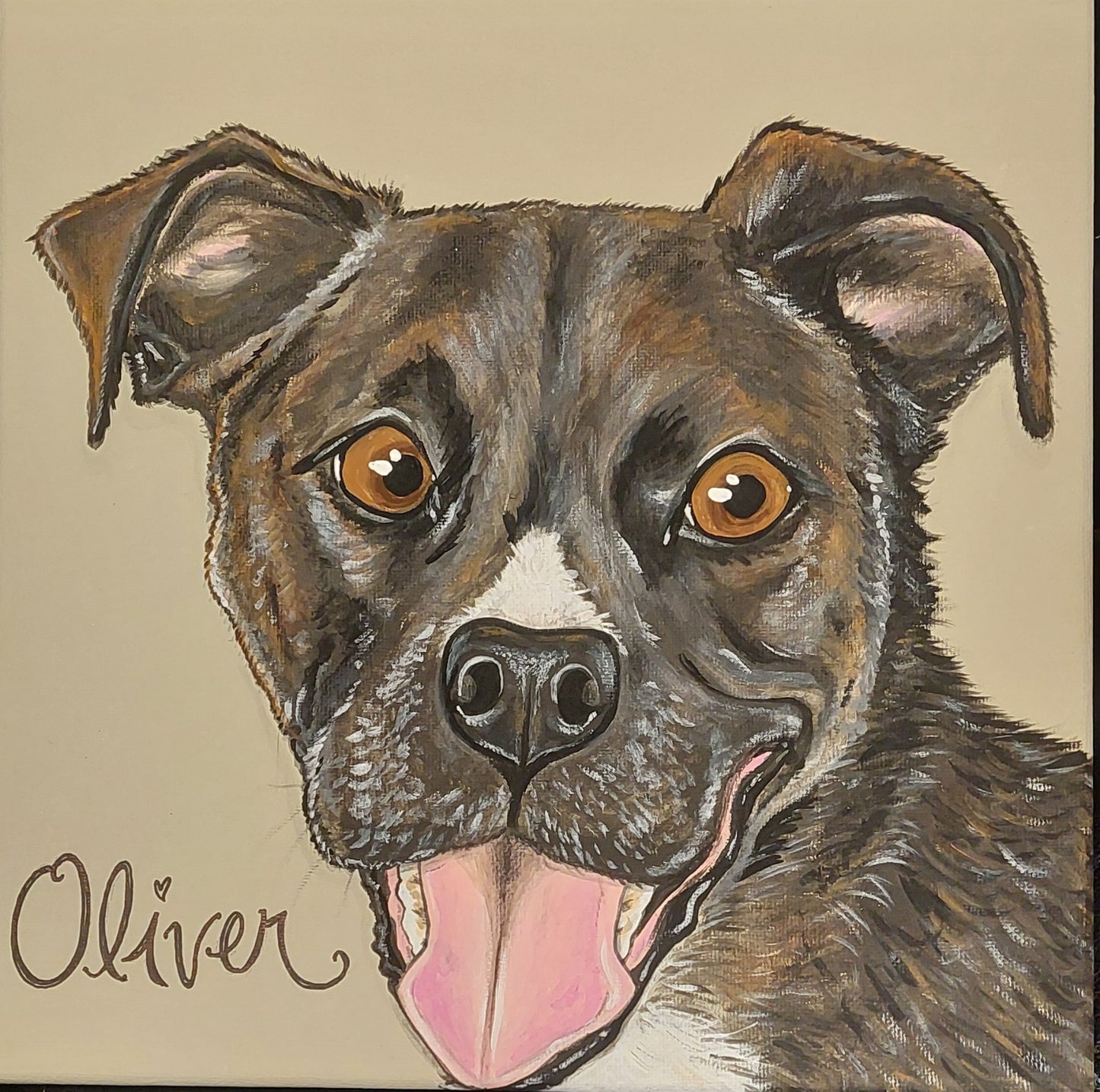 Custom Pet Painting, Pet Portrait, 12"x12" Painting, Gift for Pet Parent, for Pet Owners, for Dog Owners, gift for her, gift for him, Personalized Gift, Dog, Painted Dog