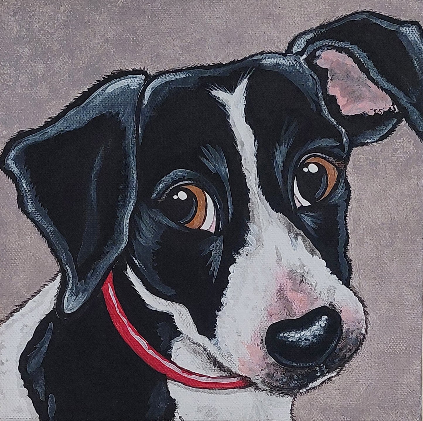 Pet Portrait Painting CUSTOM 6"x6", for pet lovers, gift for her, painted pet
