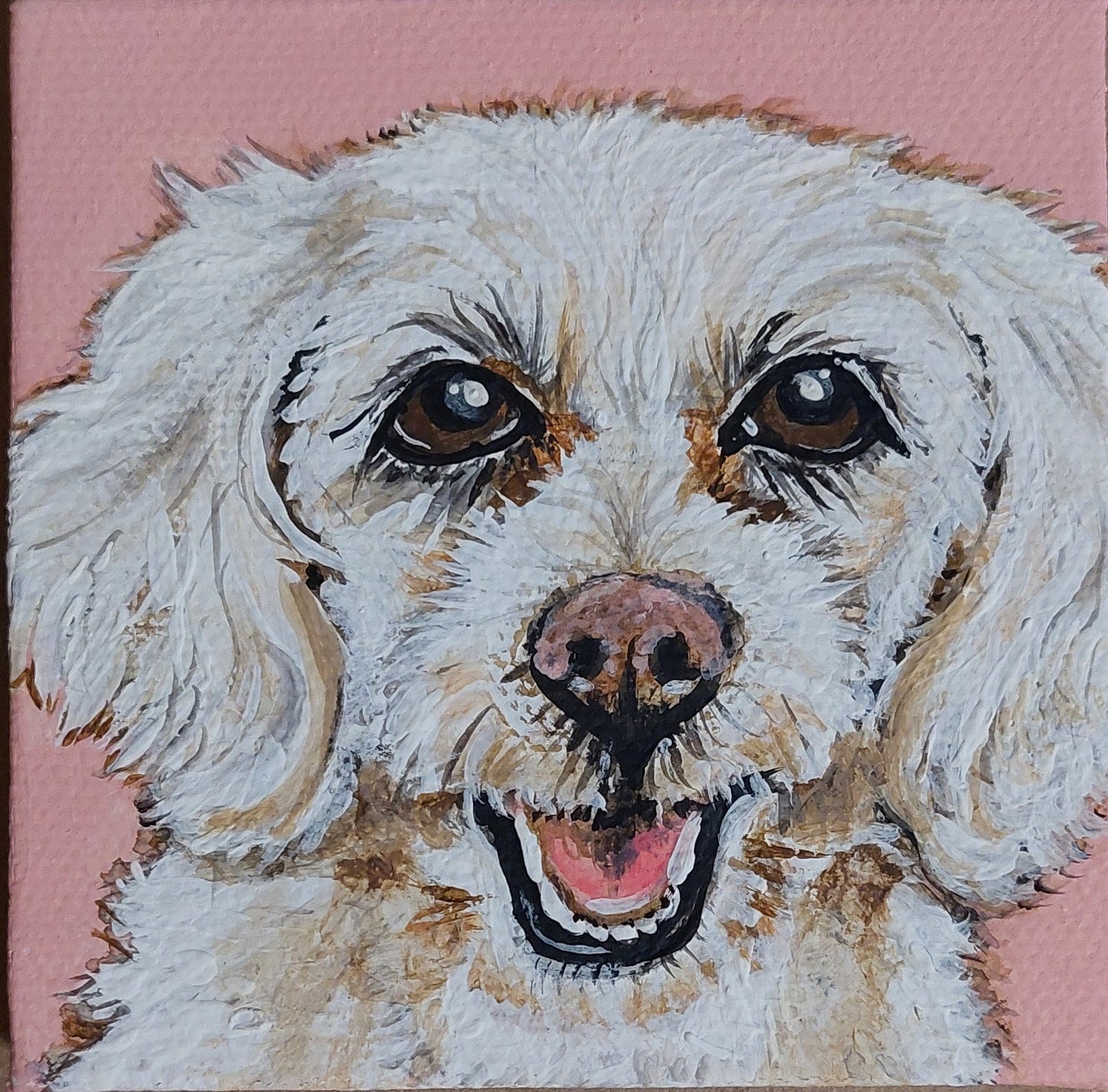 Pet Portrait Painting CUSTOM 6"x6", for pet lovers, gift for her, painted pet