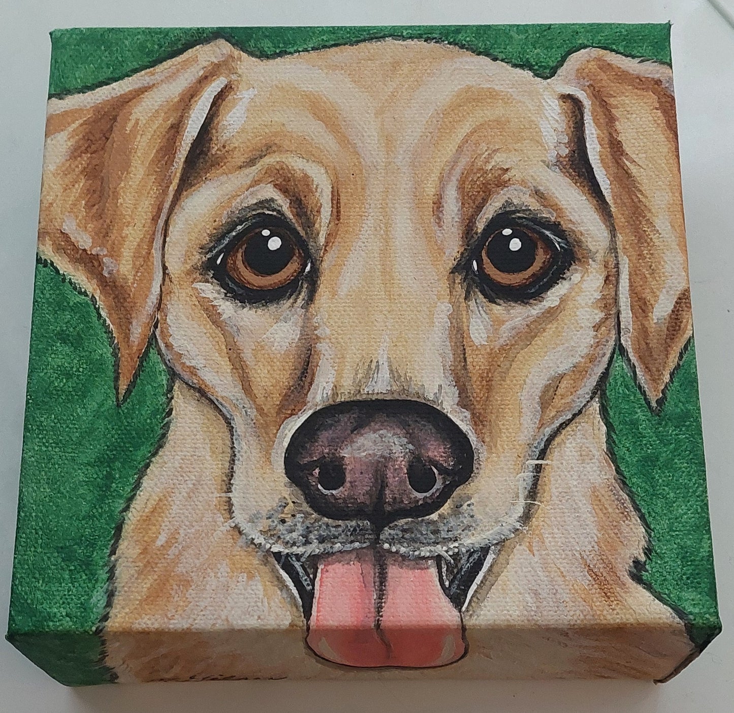 Pet Portrait Painting CUSTOM 6"x6", for pet lovers, gift for her, painted pet