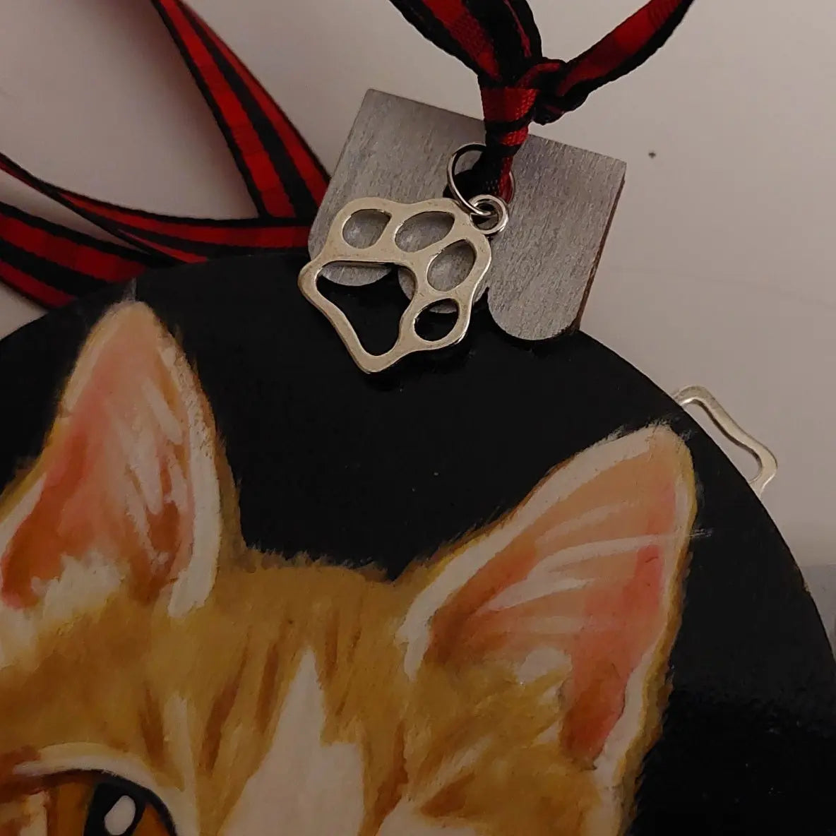 Pet Ornament Hand-Painted of Your Pet from photo, Pet love, for him, gift for her, pet portrait, wood ornament,painted pet, tree ornament, painted (Copy) (Copy) Outta the Blue Studio