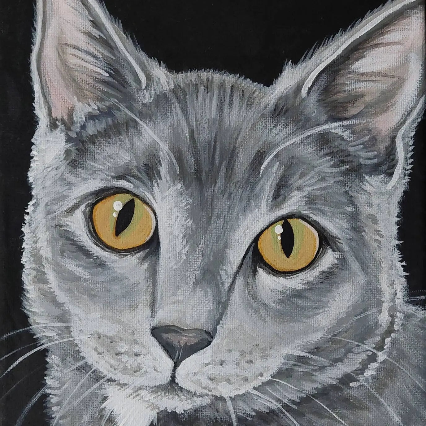Painted Pet Portrait CUSTOM Painting, Pet Memorial, for Pet Lovers, for Pet Owners, gift for her, gift for him, dog groomer decor, pet store decor,painting of cat - Outta the Blue Studio