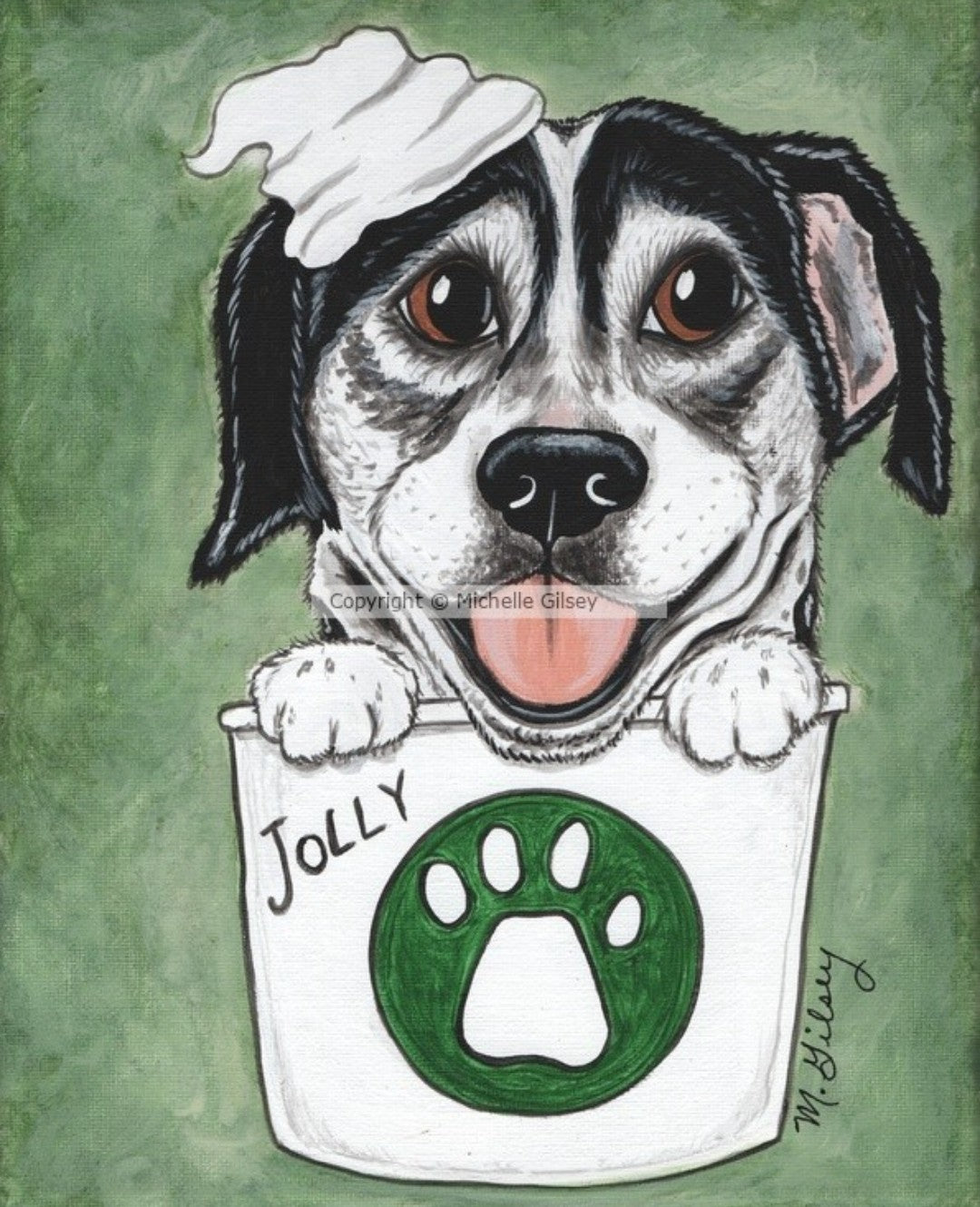 Your Dog Painted as a PUP CUP Original Pet Painting, Dog Love, For Pet Lovers, Whimsical Art