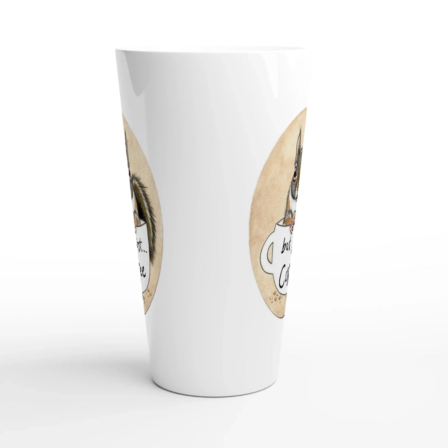 Adorable Gray Squirrel Coffee Mug - 'But First Coffee...' 17oz Ceramic Design - Outta the Blue Studio