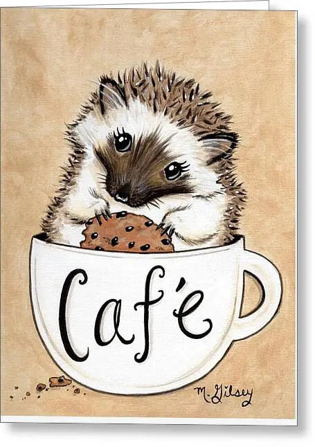 Hedgehog Cafe - Greeting Card Pixels