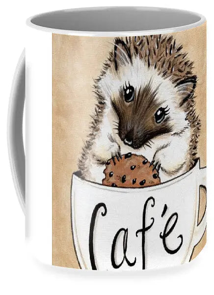 Hedgehog Cafe - Mug, for coffee drinkers, coffee lovers, for animal lovers, cute hedgehog Pixels