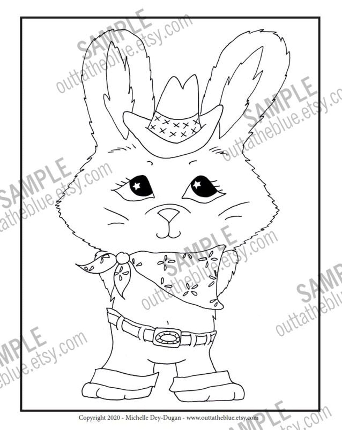 Wee Western Printable Coloring Pages for kids, digital upload PDF files, children's coloring sheets, animal pictures to color, 10 pages