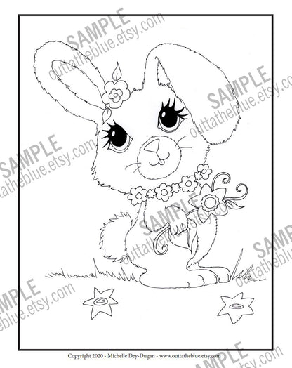 Woodland Whimsy Printable Coloring Pages for kids, digital upload PDF files, children's coloring sheets, animal pictures to color, 10 pages