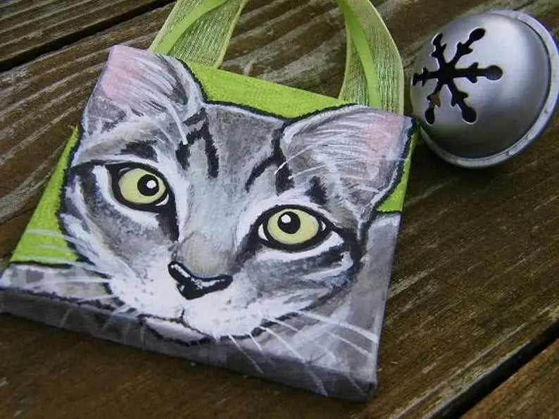 Pet Portrait mini - custom handpainted art, pet memorial, pet loss, dog, mini art Outta the Blue Studio