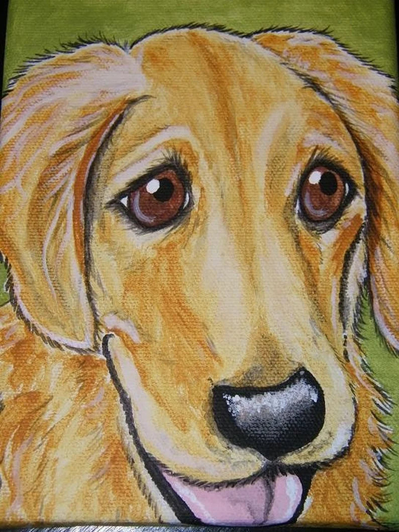 Pet Portrait Painting Custom 8x10 pet loss, pet memorial, pet lover gift