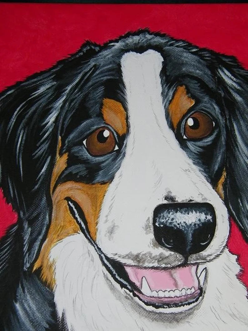 Custom Pet Portrait Painting size 8x10, pet memorial, loss, best friend, gift idea, personalized