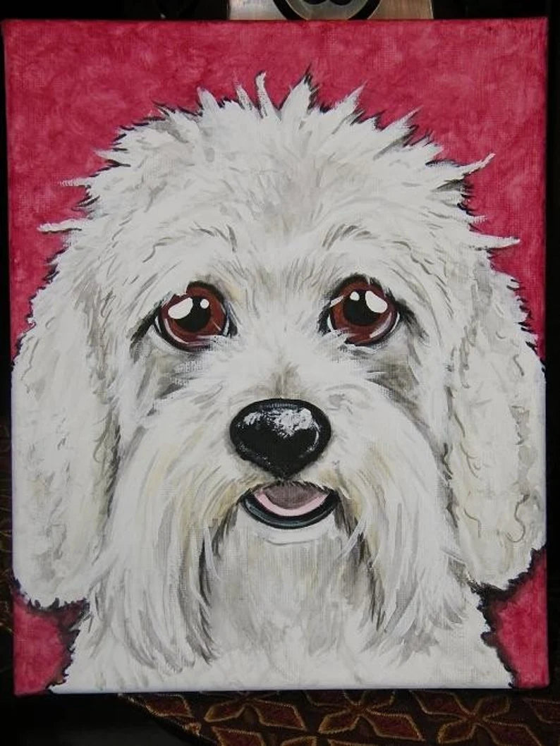 Custom Pet Portrait Painting size 8x10, pet memorial, loss, best friend, gift idea, personalized