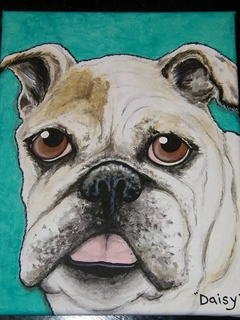 Custom Pet Portrait Painting size 8x10, pet memorial, loss, best friend, gift idea, personalized Outta the Blue Studio