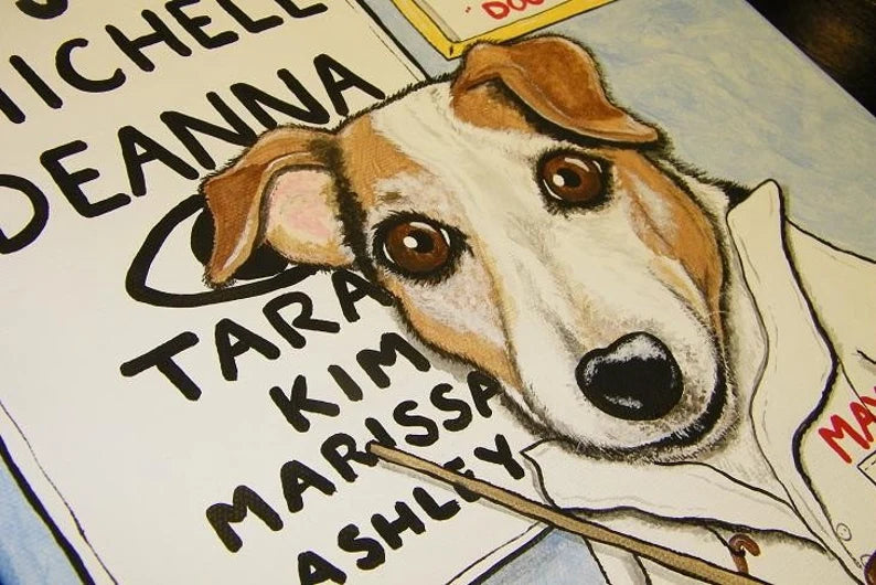 Custom Funny Pet Portrait - Just for you - 9x12 canvas