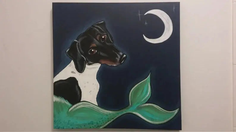 Custom Funny Pet Portrait - Just for you - 9x12 canvas Outta the Blue Studio