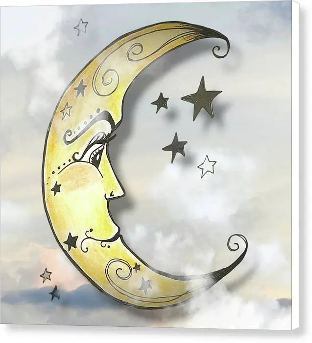 Mr. Moon #1 - Canvas Print Pixels