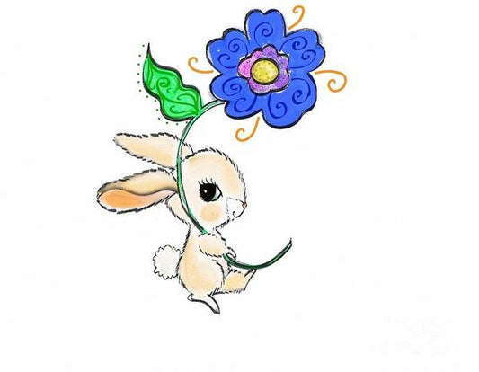 Flower Bunny - Art Print