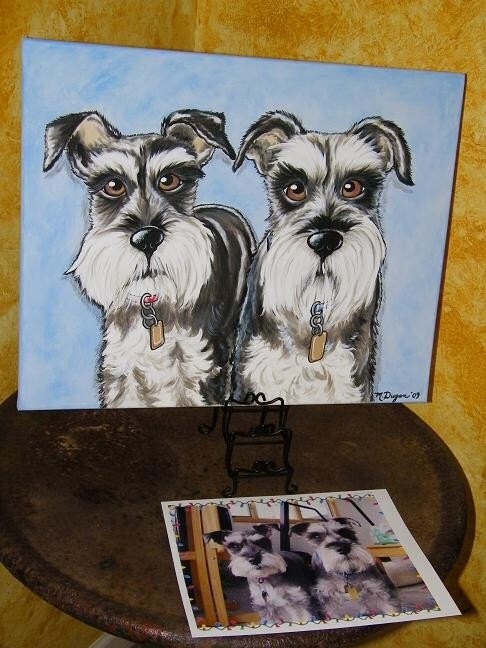 Custom Pet Portrait Painting 16x20 handpainted Pet Memorial, cute animal Art