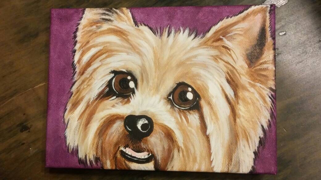 Custom Pet Portrait Painting 6x6, pet memorial, pet loss, dog art, pet owner gift, personalized art