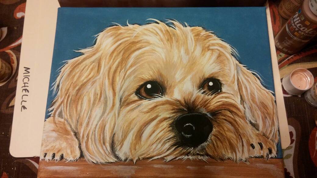 Pet Portrait Painting Custom 8x10 - hand painted, holiday gift, pet lover, pet memorial
