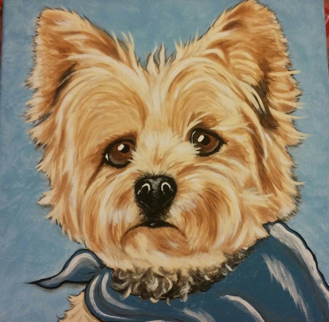 Custom Pet Portrait Painting 12x12 hand painted Pet Memorial dog cat, pet loss, painted pet, art of your pet, personalized gift