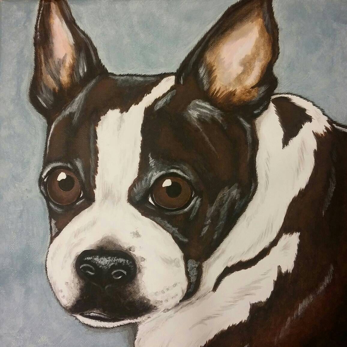 Pet Portrait Painting Custom 8x10 pet loss, pet memorial, pet lover gift