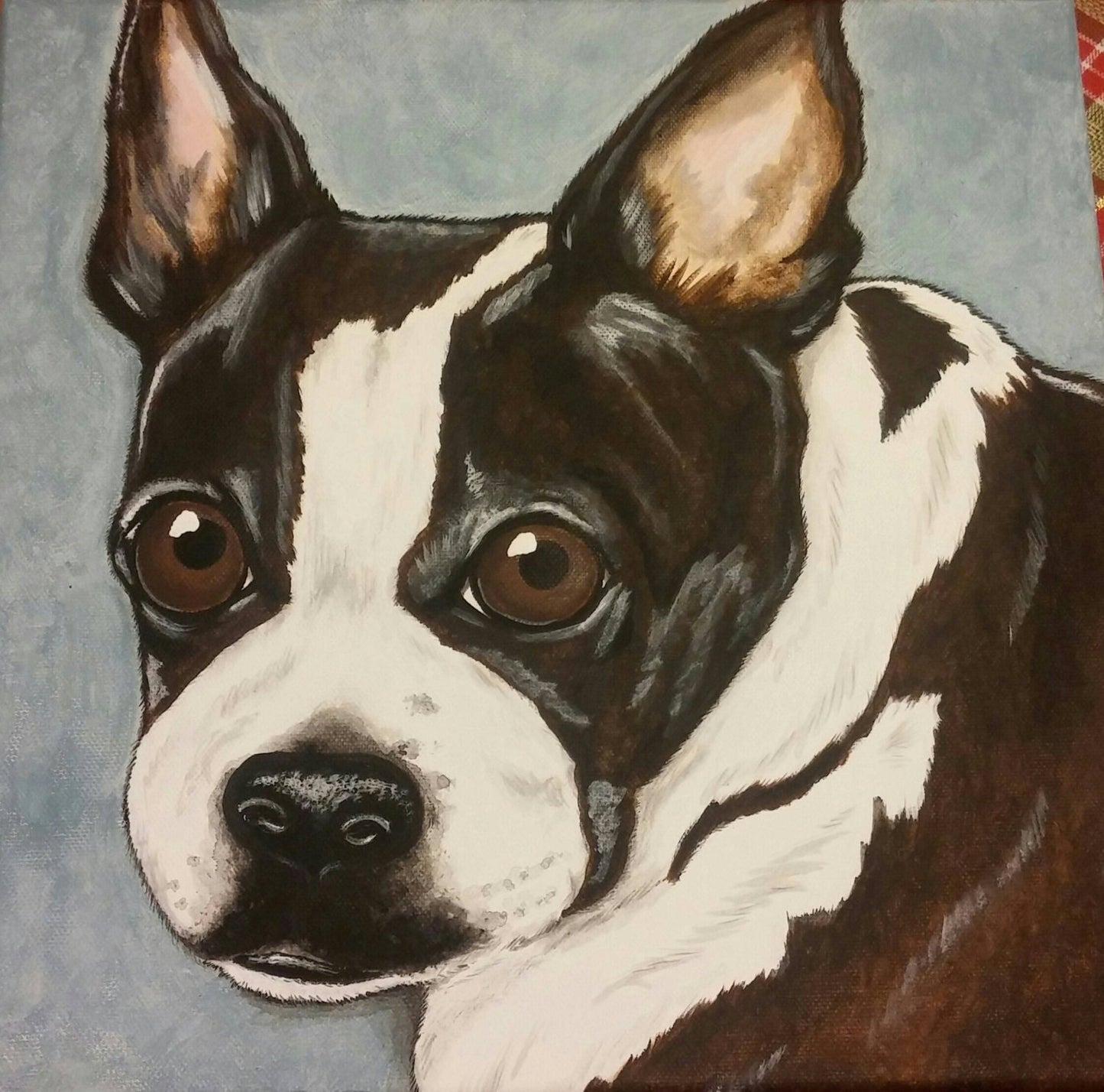 Custom Pet Portrait Painting 12x12 hand painted Pet Memorial dog cat, pet loss, painted pet, art of your pet, personalized gift