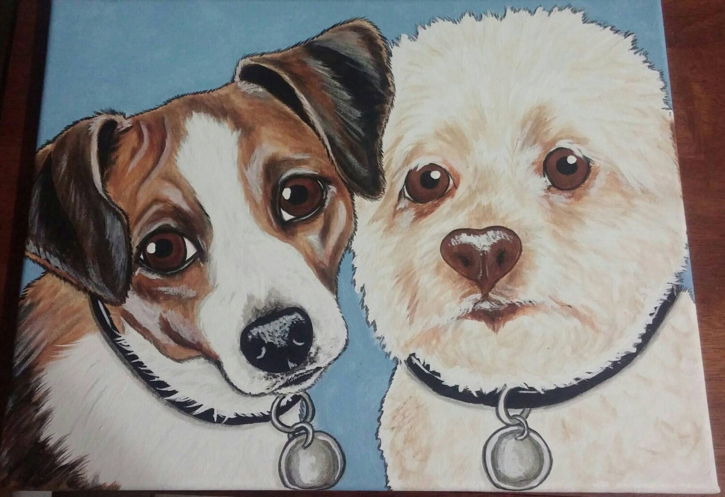 CUSTOM Painted Pet Portrait 11x14 Dog, cat, Painting pet lover, pet memorial, pet loss, gift, multiple pets