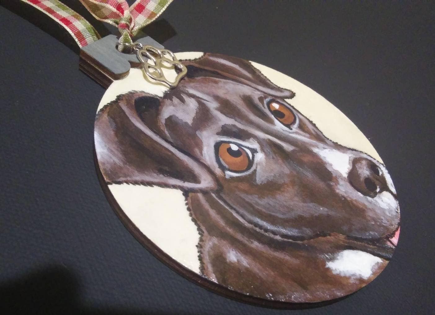 Custom Pet Portrait Christmas Ornament - Hand painted, Pet memorial, personalized, Christmas gift, pet lover