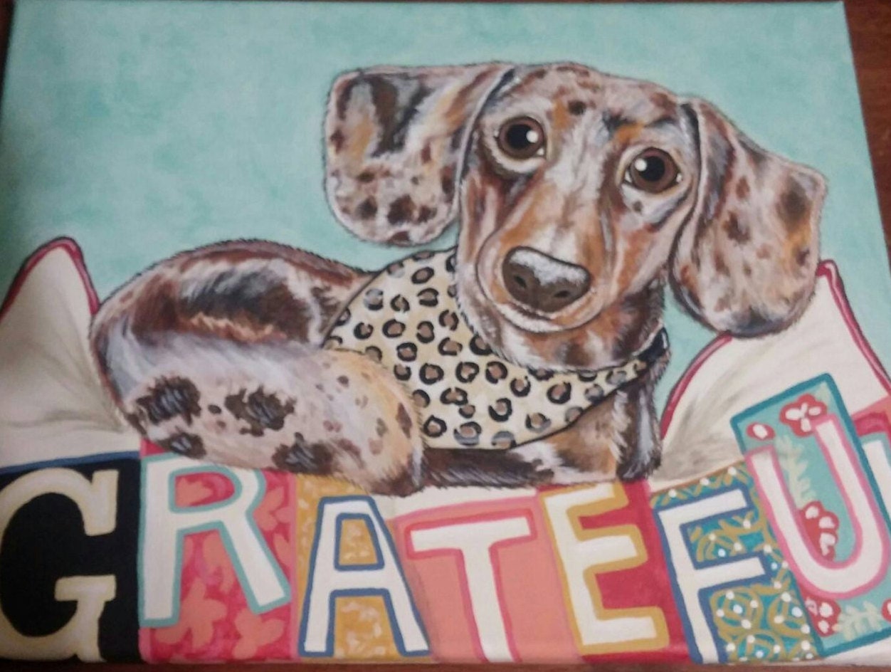 CUSTOM Painted Pet Portrait 11x14 Dog, cat, Painting pet lover, pet memorial, pet loss, personalized gift