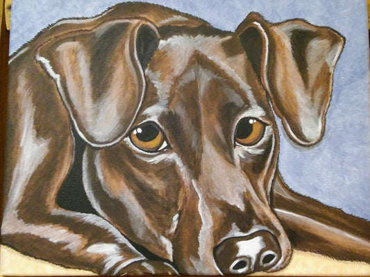 CUSTOM Painted Pet Portrait 11x14 Dog, cat, Painting pet lover, pet memorial, pet loss, personalized gift
