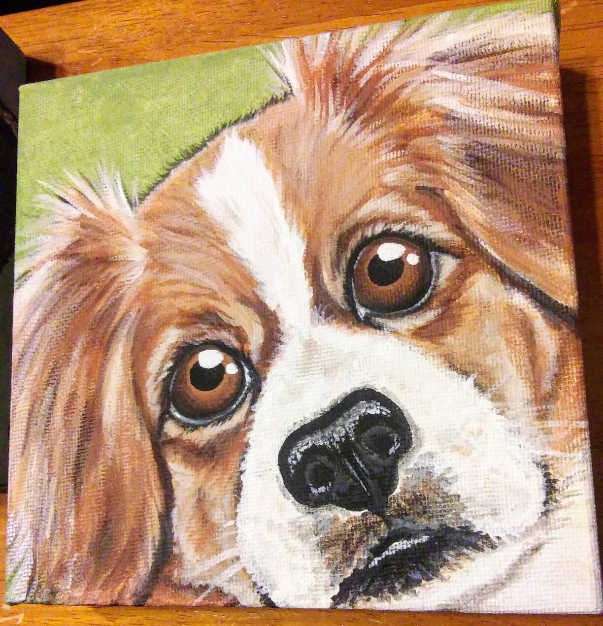 CUSTOM Pet Portrait Painting 6x6 pet memorial, dog, cat, best friend , pet loss