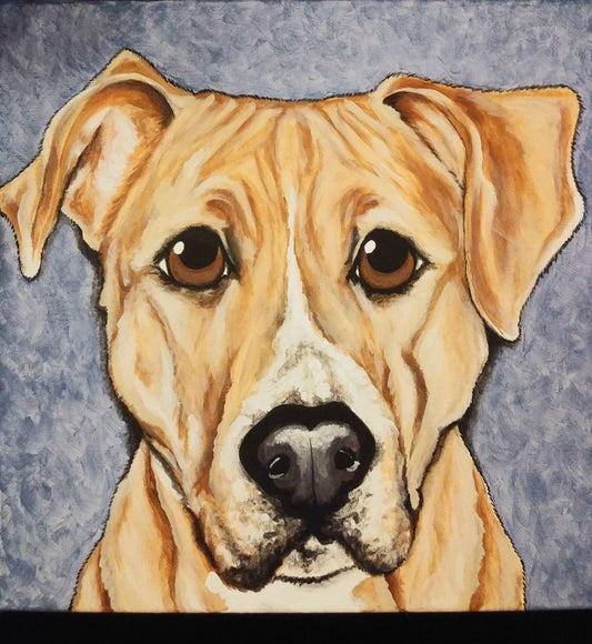 Custom Pet Portrait Painting 12x12 handpainted Pet Memorial, pet loss, dog painting, best friend, personalized gift