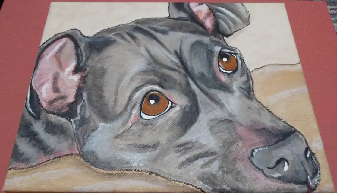 Pet Portrait Painting 8x10 Custom hand painted, dog, cat, pet loss, pet memorial, best friend