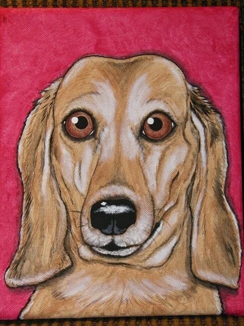 Pet Portrait Painting 8x10 Custom hand painted, dog, cat, pet loss, pet memorial, best friend