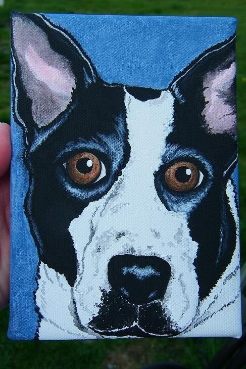 Pet Portrait Painting 8x10 Custom hand painted, dog, cat, pet loss, pet memorial, best friend