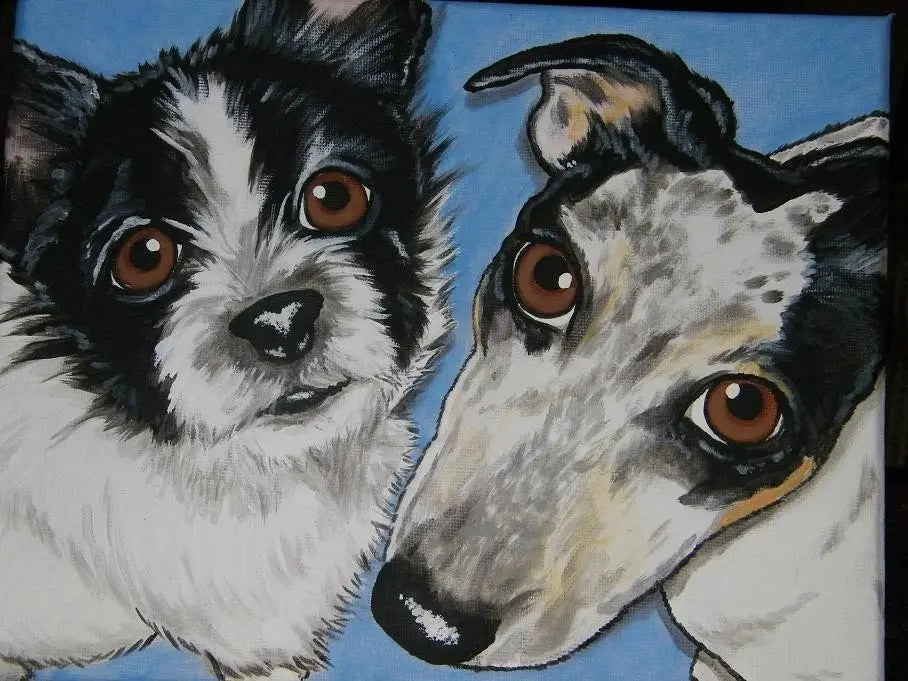 Pet Portrait Painting Custom 12x12 handpainted , pet memorial, pet loss, pet owner gift, 1-2 pets, dog, cat, multiple pets painted