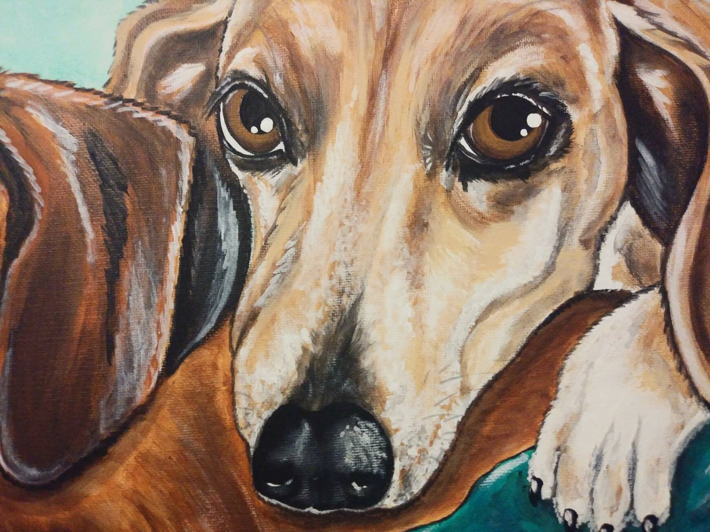 Custom Multiple Pet Portrait Painting 16x20 handpainted pet memorial, pet lover gift, horse art, dog art, personalized art