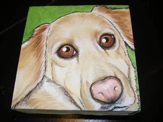 CUSTOM Pet Portrait Painting 6x6, Pet memorial, Christmas gift, animal lover, personalized