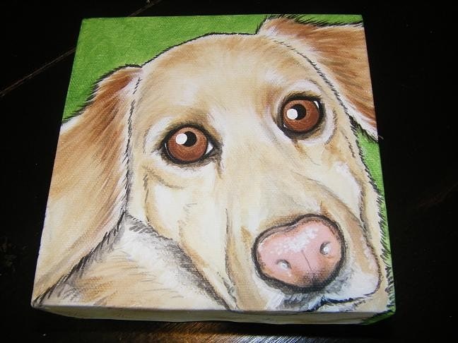 CUSTOM Pet Portrait Painting 6x6, pet memorial, personalized art, pet owner gift, pet loss, dog art, cat