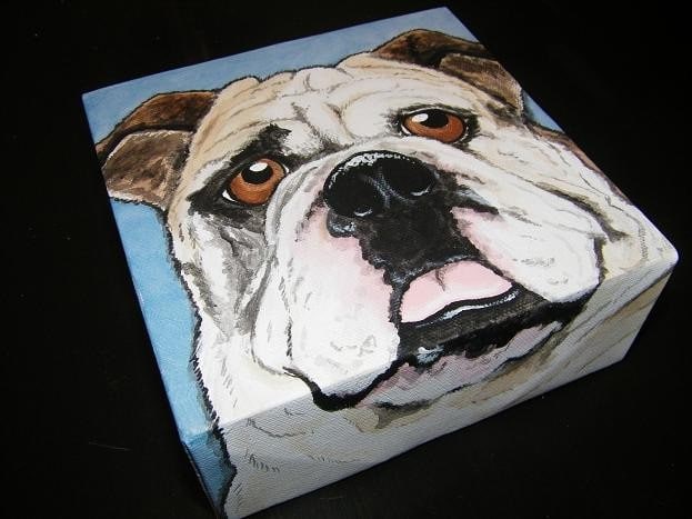 CUSTOM Pet Portrait Painting 6x6, pet memorial, personalized art, pet owner gift, pet loss, dog art, cat