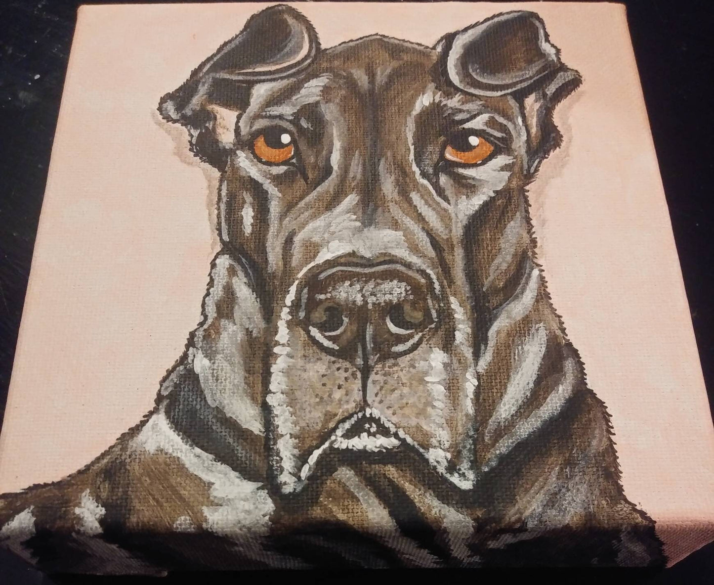 CUSTOM Pet Portrait Painting 6x6, pet memorial, personalized art, pet owner gift, pet loss, dog art, cat
