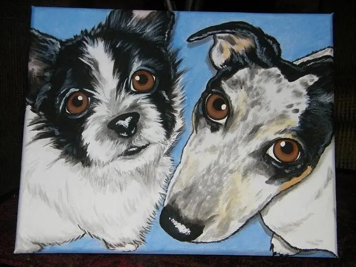 CUSTOM Pet Painting Portrait two pets 16x20 hand painted dog cat horse pet animal, pet lover, pet loss, pet memorial, multiple pets