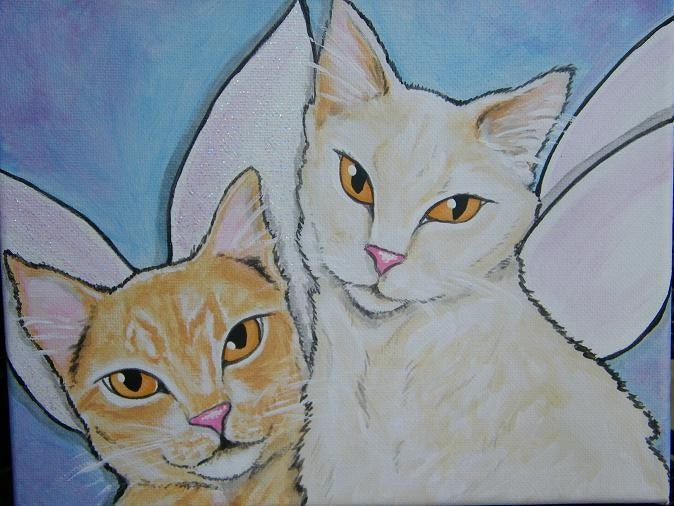 CUSTOM Pet Painting Portrait two pets 16x20 hand painted dog cat horse pet animal, pet lover, pet loss, pet memorial, multiple pets