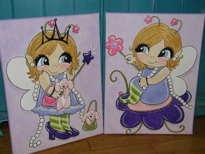 CUSTOM Whimsical Fairy or Mermaid Painting 11x14 - handpainted children's room wall art, kids room decor
