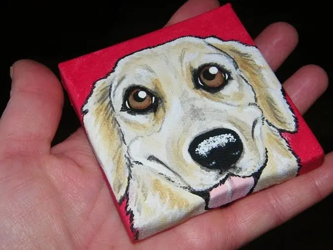 Set of Three Mini 3x3 custom Pet Portrait Paintings, pet memorial, dog, cat, chihuahua, personalized gift, pet owner gift