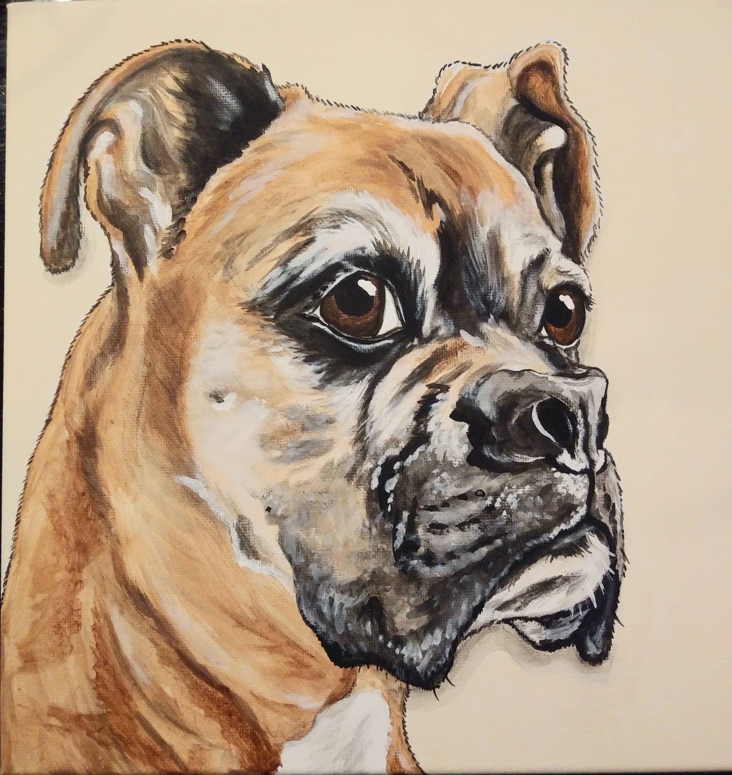 Custom Pet Portrait Painting 12x12 hand painted Pet Memorial dog cat, pet loss, painted pet, art of your pet, personalized gift