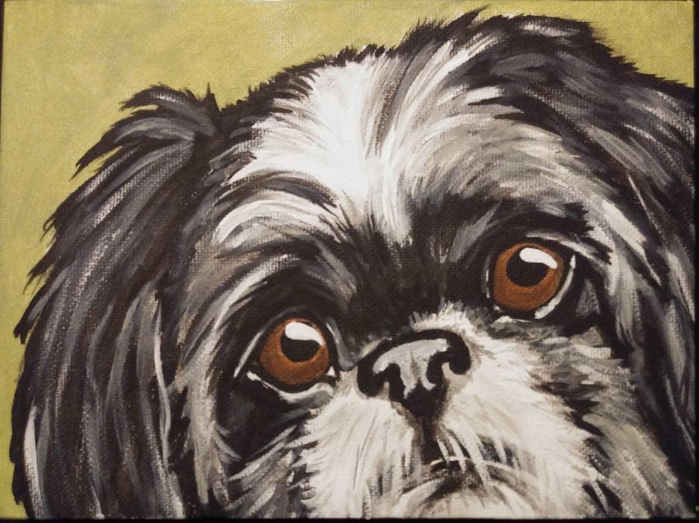 Custom Pet Painting Portrait 5x7, dog, cat, pet memorial, pet loss, pet owner gift, personalized, painted pet