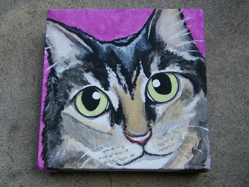 Custom Pet Portrait Painting 6x6, pet memorial, pet loss, dog art, pet owner gift, personalized art